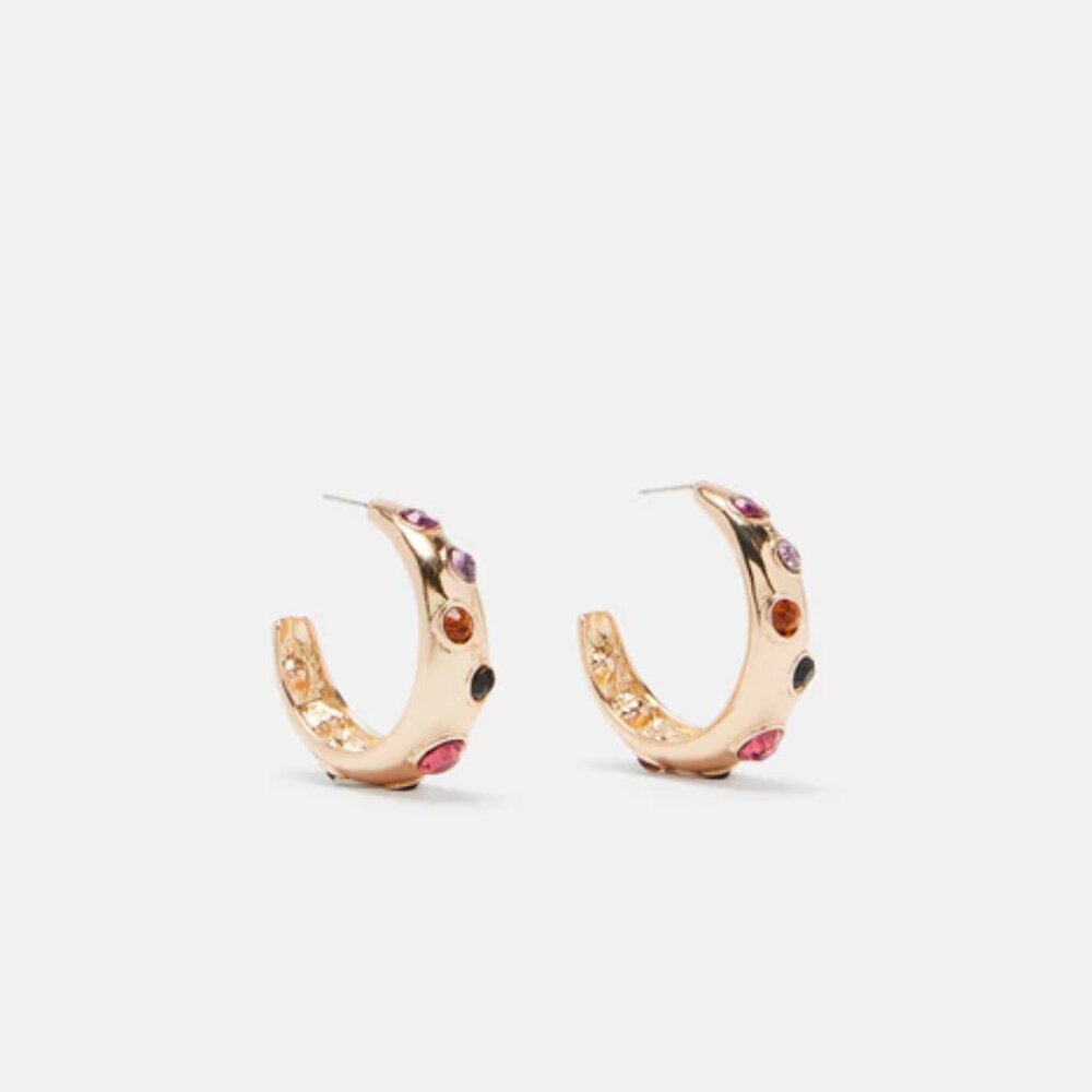 Rhinestone Hoop Earrings